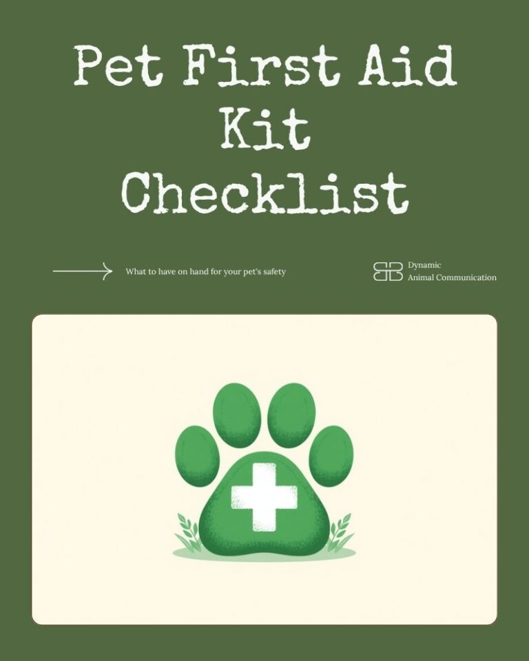 Free Pet First Aid Kit Checklist graphic